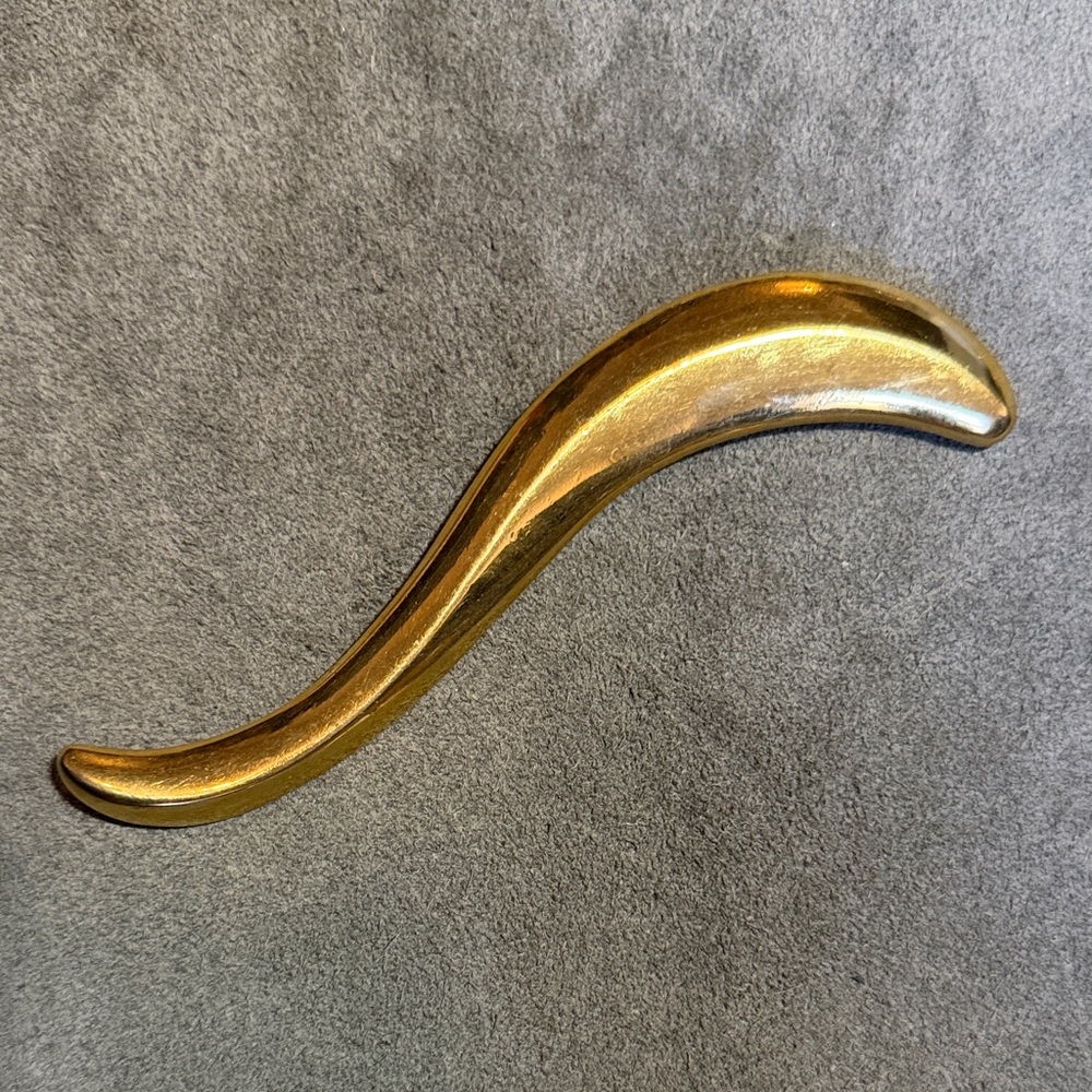 Ben Amun Curved Gold Abstract Brooch - Oversized